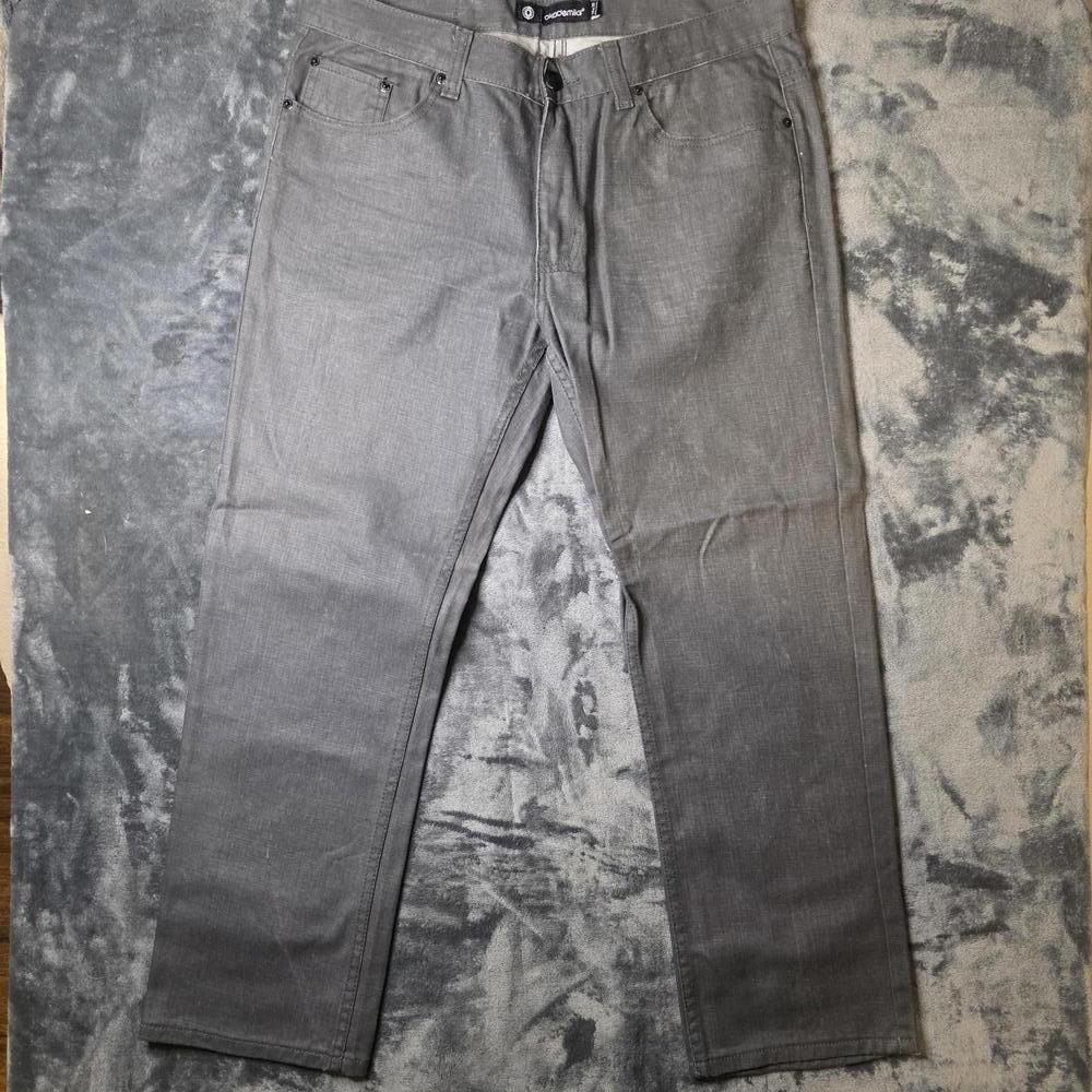 Akademiks Straight Leg Jeans Black/ Gray Mens 36x30